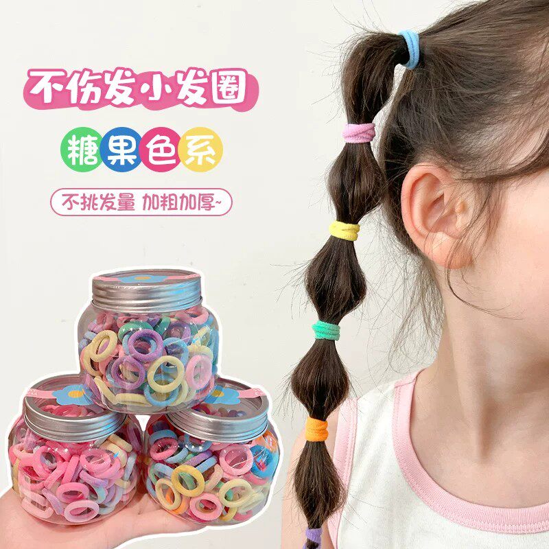 儿童拇指发圈高弹力耐用发绳扎头不伤发橡皮筋头绳女多用婴儿发绳