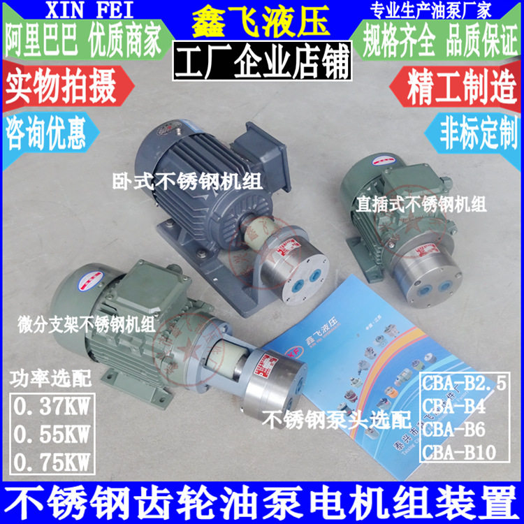 厂家直销.5/B4/B6/B10/B16/B20/B25/B32陶瓷不锈钢齿轮油泵电机组