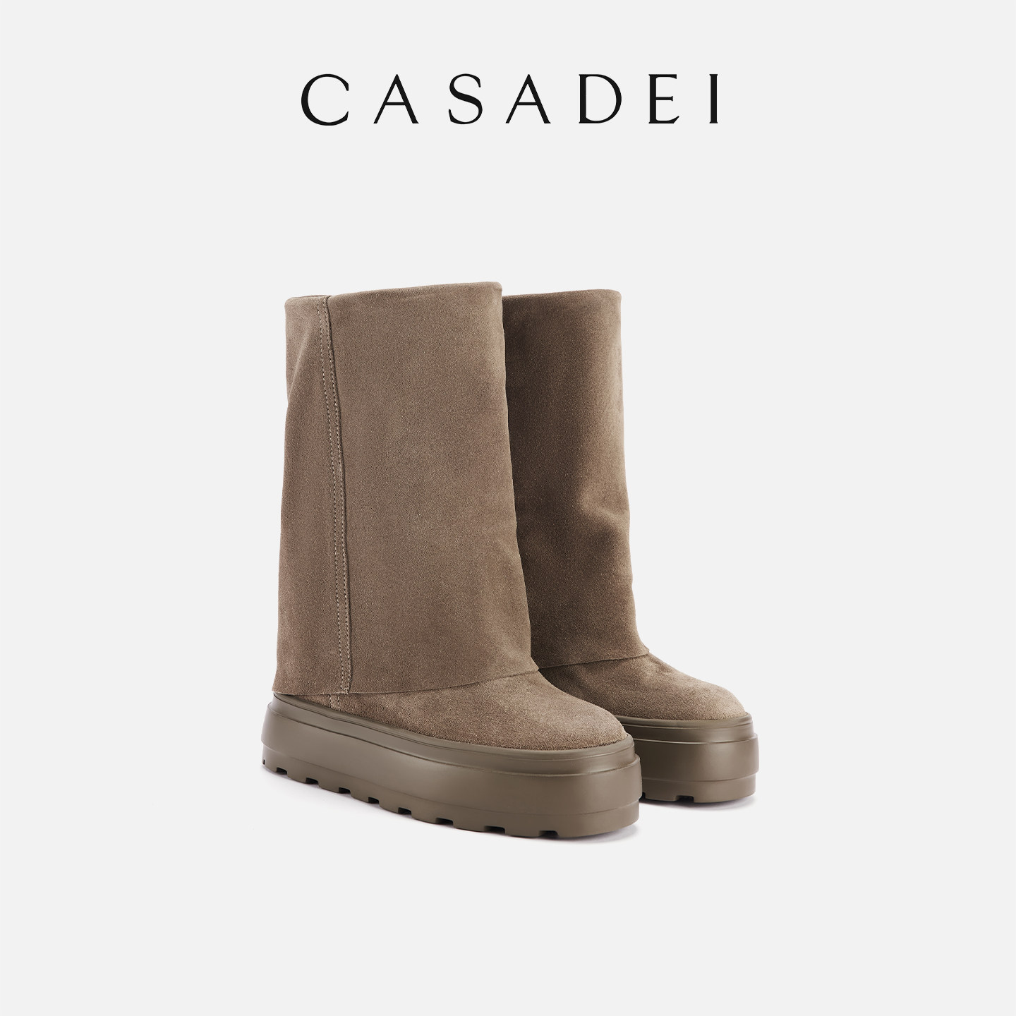 【26新品】CASADEI/卡桑蒂可翻折时装靴 女鞋短靴雪地靴小牛皮