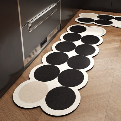 新款 法式厨房地垫硅藻泥吸水防滑防脏污脚垫子可擦免洗可裁剪专