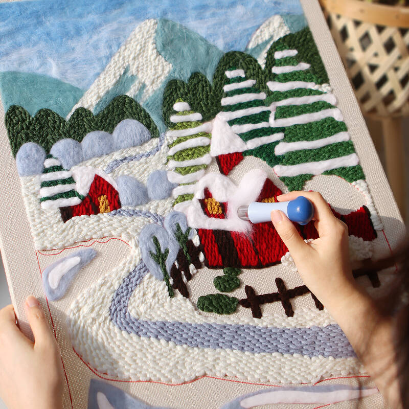 【四季风景如画】戳戳绣手工diy材料包高档相框画送朋友礼物