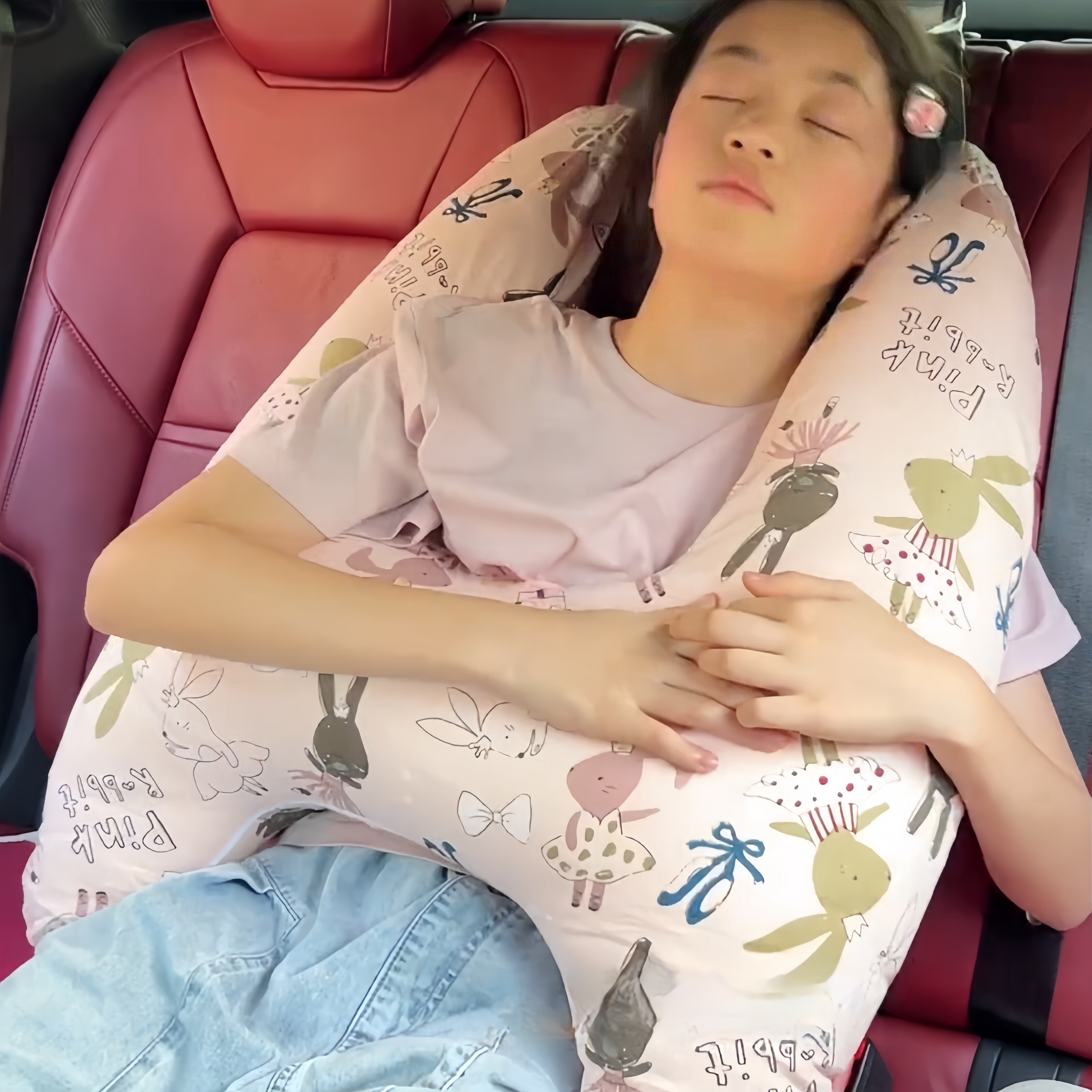 儿童车载睡觉防勒脖抱枕头枕