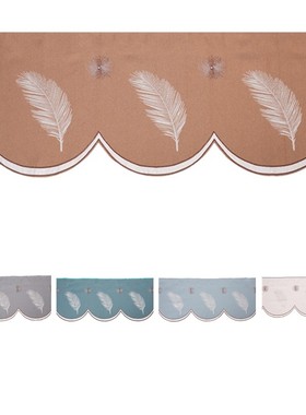 25圈圈麻成品窗帘幔头帘头遮光挡光防漏光自粘魔术贴粘免打孔窗幔