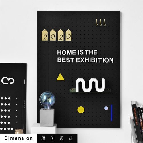 洞洞板墙上置物架免打孔金属书桌面展示架墙壁挂板墙面隔板收纳架