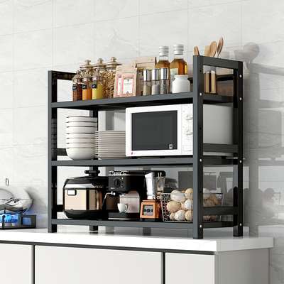 厨房台面置物架桌面上多层微波炉多功能灶台神器调料碗碟收纳架子