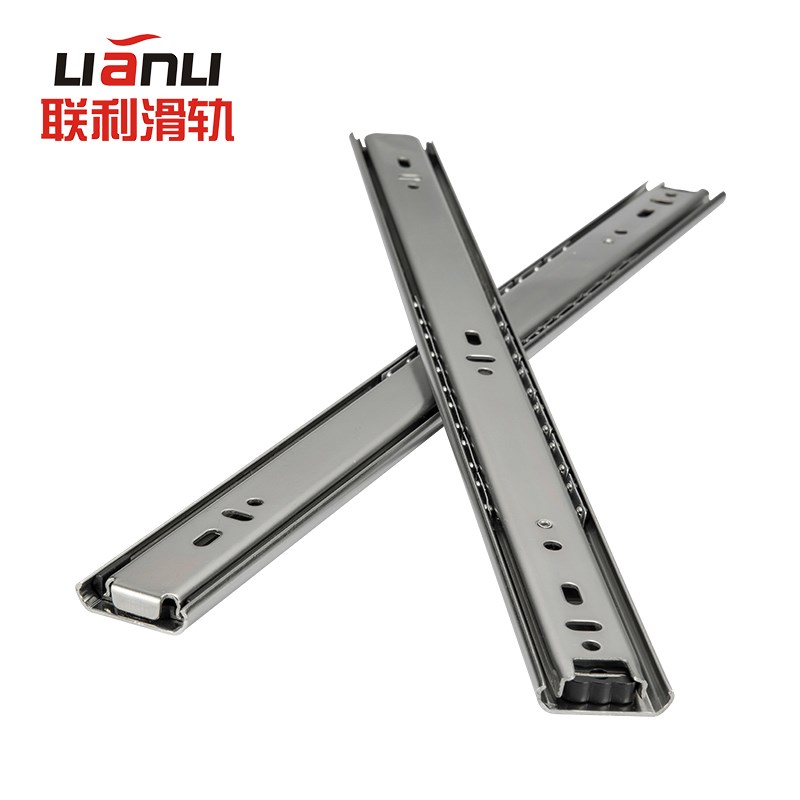 联利双向抽拉二节滑轨两边拉出双向导轨前后拉三节双向道轨