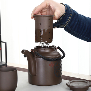 紫砂过滤茶壶陶瓷单壶家用大号功夫茶具带内置滤网红茶容量泡茶器