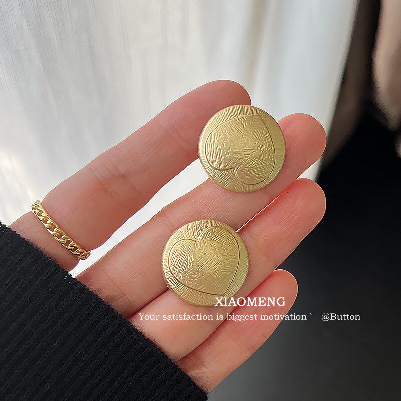 时尚简约风金属钮扣女粗花呢大衣毛衣扣子针织开衫外套纽扣金银色
