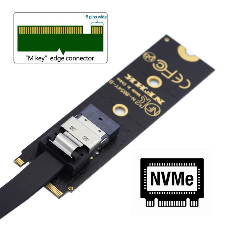 NGFF NVMe 延长线M.2定制转接PCIE x4 M-key公对母延长线SFF-8654