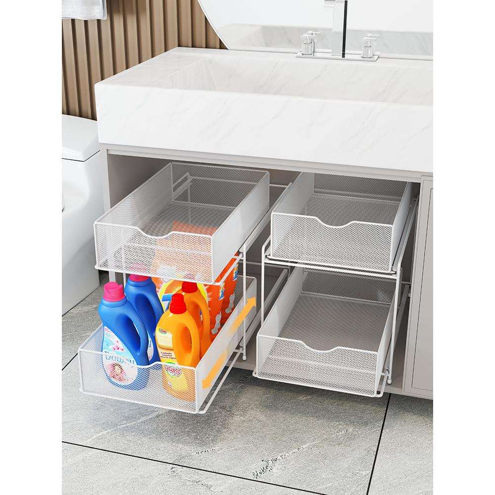 浴室架子置物架卫生间拉篮收纳筐盒抽屉式神器柜内下水槽盆下卢轩