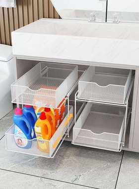 浴室架子置物架卫生间拉篮收纳筐盒抽屉式神器柜内下水槽盆下卢轩
