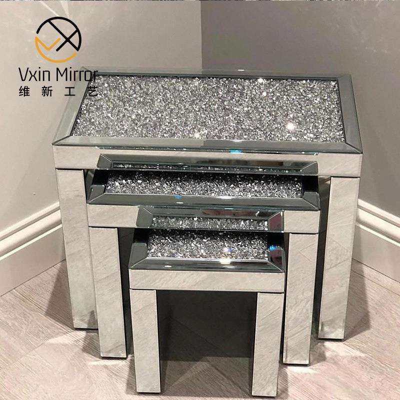 欧式镜面玻璃家具茶几现代简约小户型桌子套装组合撒钻网红,特色手工艺,其他特色工艺品,淘宝优惠券,粉丝福利购,淘宝优惠卷