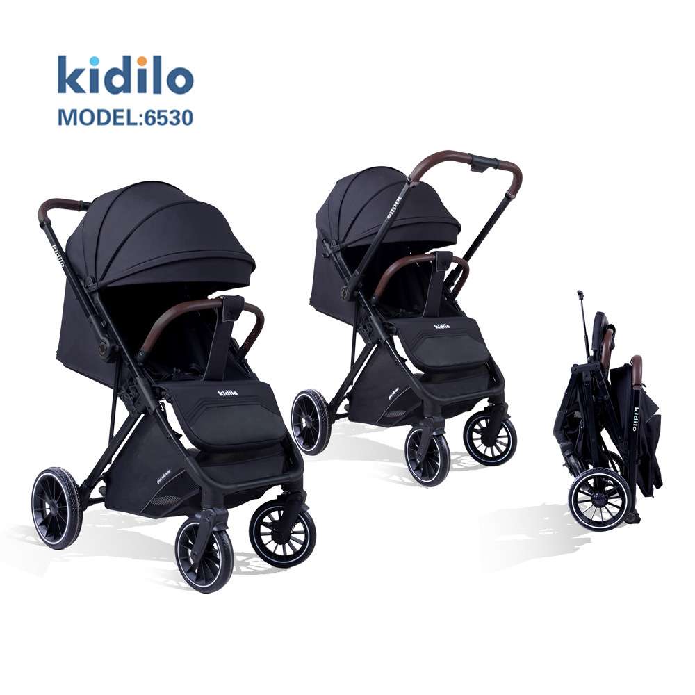Kidilo婴儿推车加宽加固可坐躺双向一键折叠高景观新生宝宝手推车