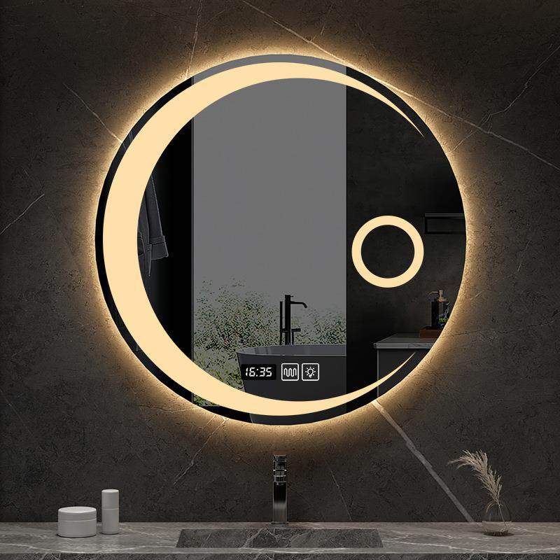 月亮圆形led智能浴室镜卫生间防雾发光触控屏壁美妆多功能智能镜,金属材料及制品,金属加工件/五金加工件,淘宝优惠券,粉丝福利购,淘宝优惠卷
