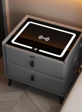 WXKG02C智能床头柜简约现代无线充电多功能床头收纳柜卧室实木床