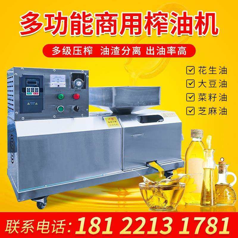 全自动中型不锈钢花生家用油坊小型商用智能家庭大型榨油机电动