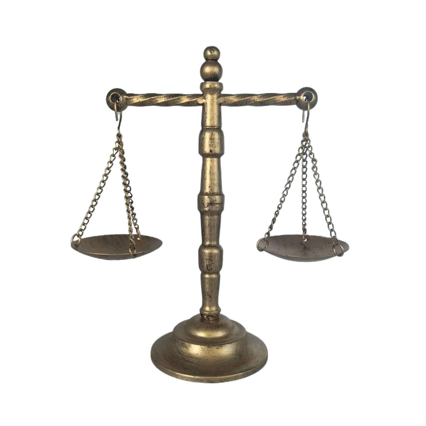 欧式桌面金色铁艺婚礼复古创意小天平摆件装饰书房摆放道具摄影