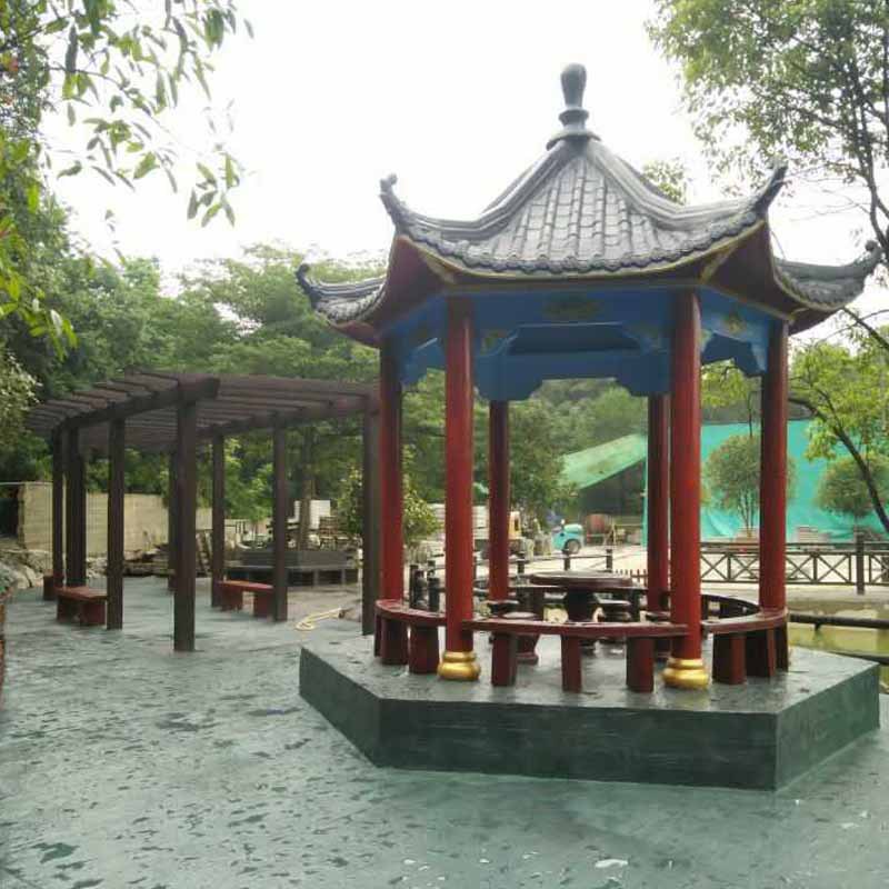水泥钢筋混凝土预制仿古六角凉亭庭院乡村欧式装饰户外室外遮阳