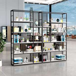 隔断置物架铁艺书架落地式办公室屏风现代简约创意展示架镂空花架