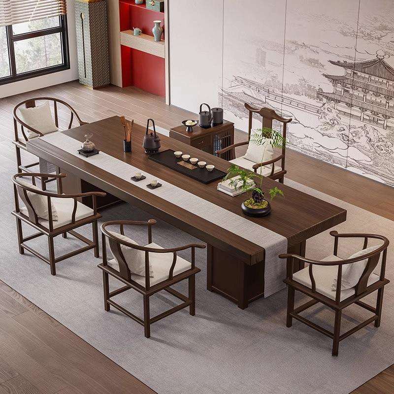 新中式茶桌办公室家用茶几现代简约实木大板泡茶台客厅茶桌椅组合