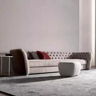 意式现代拉扣美式沙发工作室别墅区售楼部洽谈区会客区接待区沙发