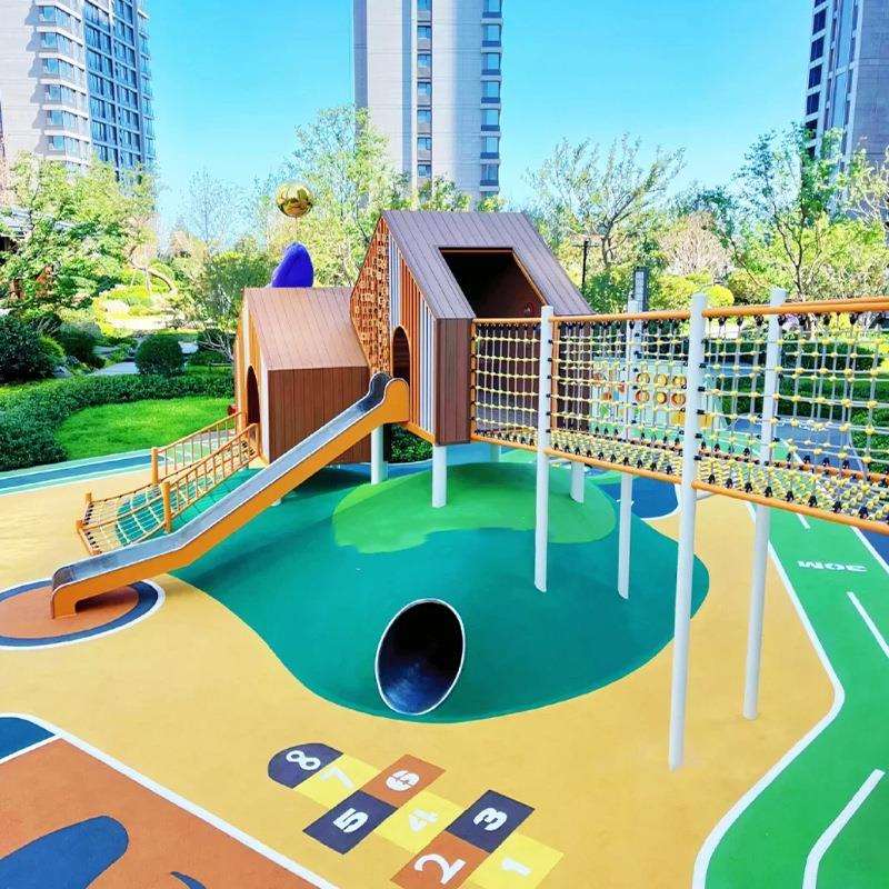 景区幼儿园攀爬游乐设备小区户外不锈钢钻洞组合滑梯滑滑梯