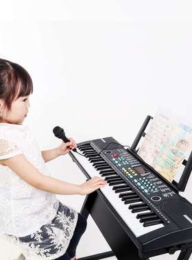 61键儿童电子琴可弹奏乐器入门男孩女孩多功能琴