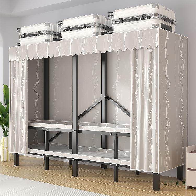 新款免安装折叠布衣柜家用卧室出租房加厚结实耐用简易组装全钢架