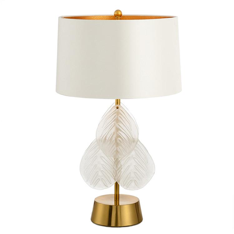新款创意轻奢树叶玻璃台灯后现代简约设计师客厅卧室床头装饰台灯