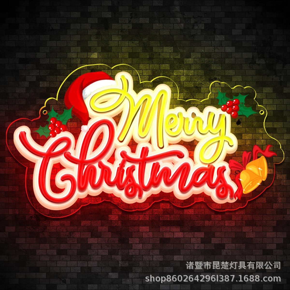 亚马逊新款Merry christmas圣诞节款装饰led霓虹灯墙挂氛围小夜灯
