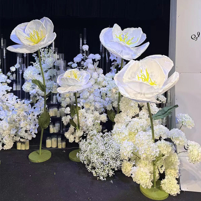 婚庆路引花茉莉三件套仿真花婚礼舞台布置橱窗装饰美陈摆件道具