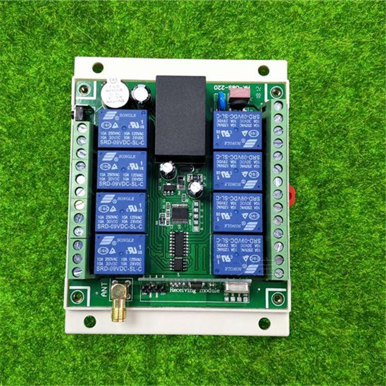 宽电压交流AC85-250V八路工控无线遥控开关220V行车接收板控制器