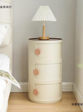 圆形床头柜替代品家用卧室小型创意收纳柜2025新款简约现代置物架
