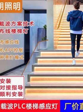led网红楼梯踏步灯新款智能明装线条灯带地脚墙脚台阶感应楼梯灯