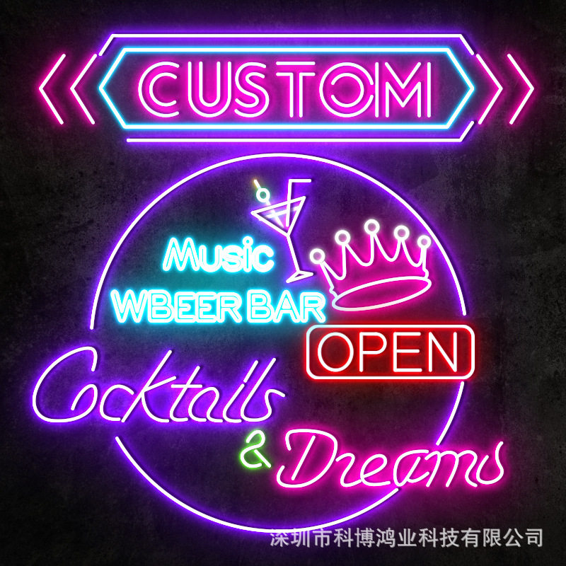 跨境厂家霓虹灯牌造型婚庆浪漫场景led霓虹发光字母图案ledlight