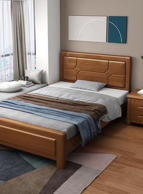 全实木1米单人床小户型单人床成人中老年1.35米收纳储物床0.9米宽