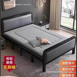 折叠床单人1米2家用简易午睡加床成人出租房结实耐用加固双人铁床