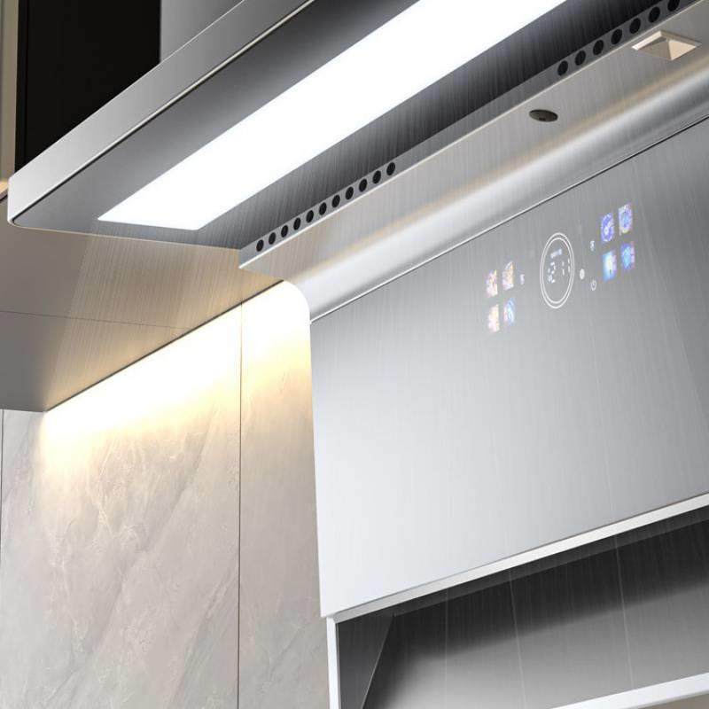 新款油烟机家用厨房大吸力顶侧双吸壁挂式7字智能油烟机