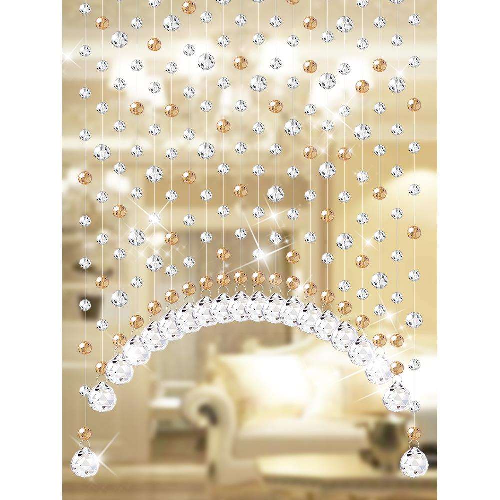 A10L水晶珠帘隔断帘客厅玄关卫生间卧室门帘吊帘屏风珠链免打孔帘