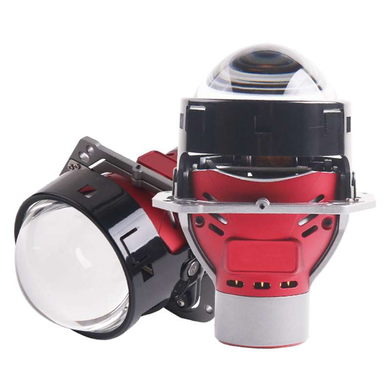 万皓车灯新款60瓦6000K3寸随动LED双光透镜大灯改装升级