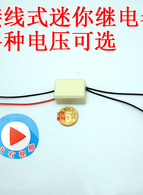 壳装引线式带线直流小型继电器输入12V5V6v24V48v9输出常开或常闭