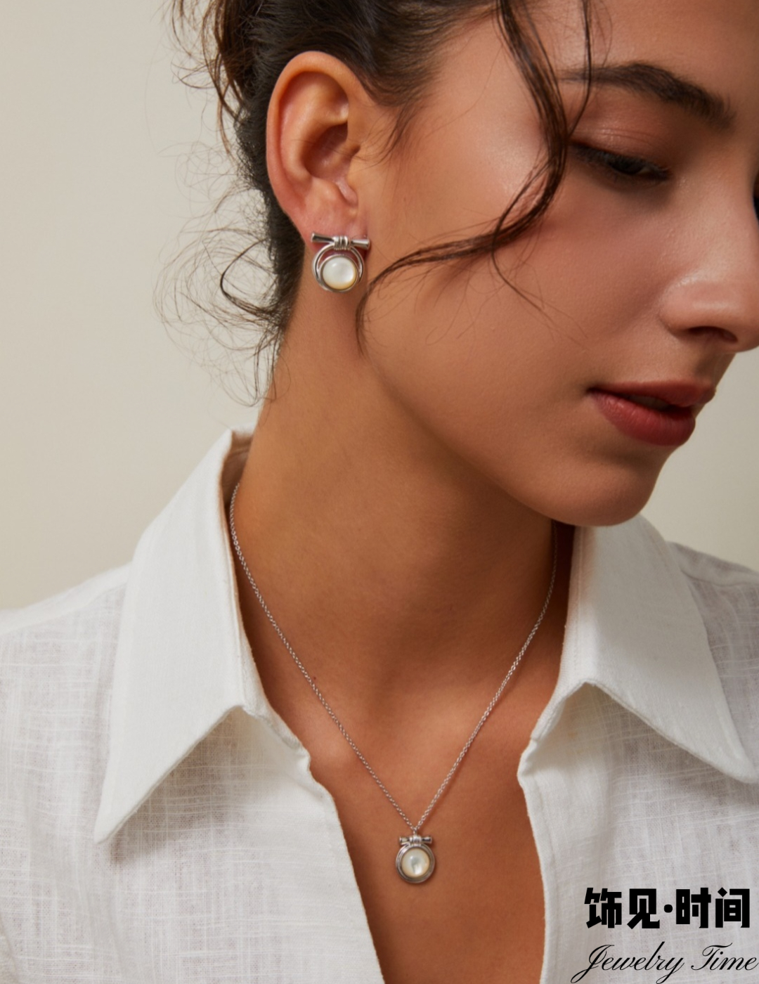 精致复古蜜蜡母贝耳环时尚高级感项链巨好看小众配饰不掉色纯银女
