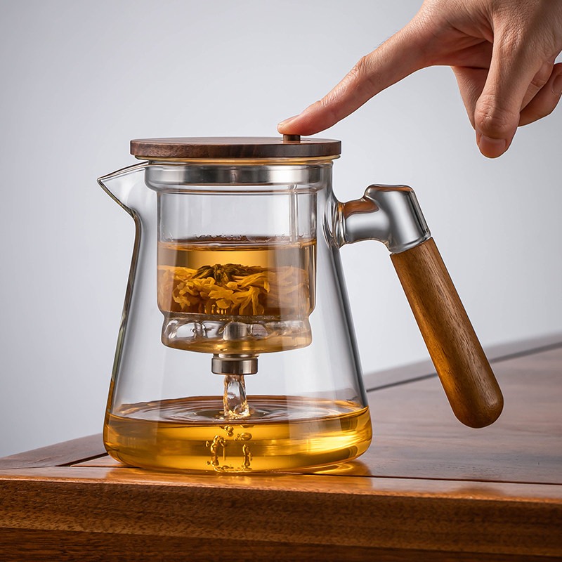 飘逸杯泡茶壶单壶一键过滤茶水分A离杯家用办公室高档玻璃茶具套