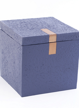 新中式现代简约家居桌面软装饰品砂E岩工艺品方形收纳盒装饰盒摆