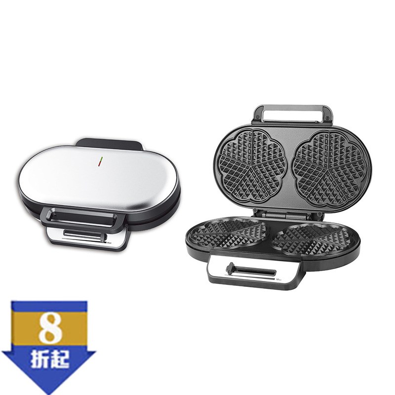 家用双盘华夫饼机欧规220v美规110vH迷你三明治机电饼铛面包早餐