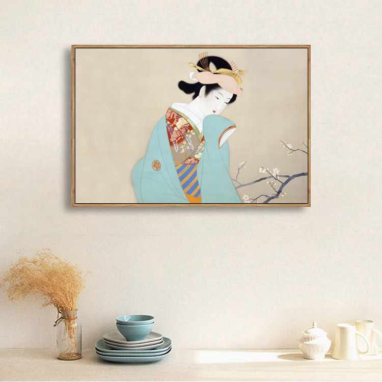 日式仕女图北欧装饰画客厅卧室床头玄关壁M画酒店日式料理店挂画