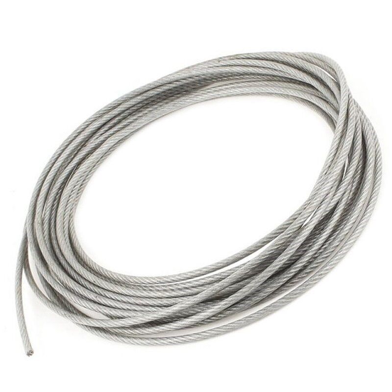 5mm Dia Steel PVC Coated, FlexiBble Wire Rope Cable 10 Meter