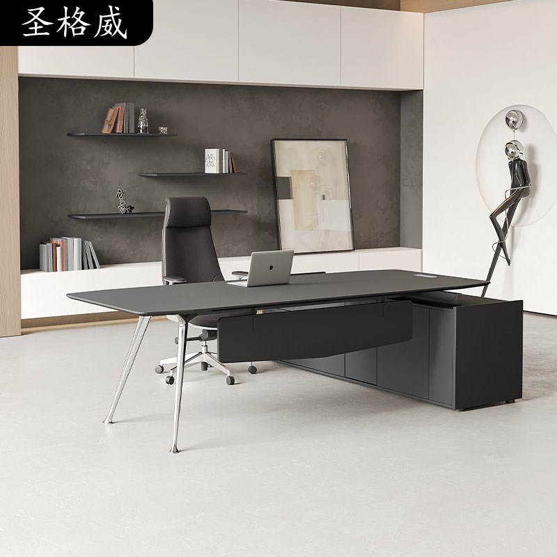 老板办公b桌总裁桌组合大班台经理主管桌办公桌简约现代设计师