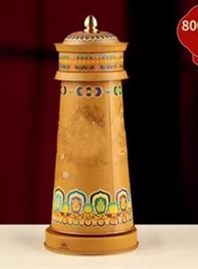 唐多括罗藏族转经简电动转轮五行转金筒插电家用摆V件度母药师观