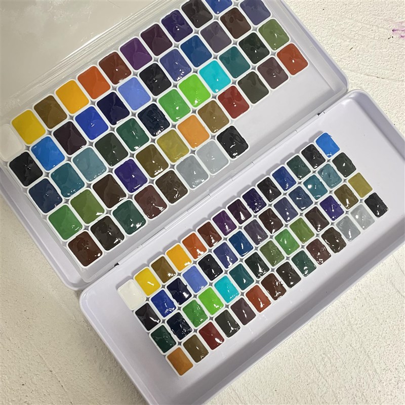 新色分层沉淀色美极乐美捷乐艺术家大师N级水彩颜料56色全色